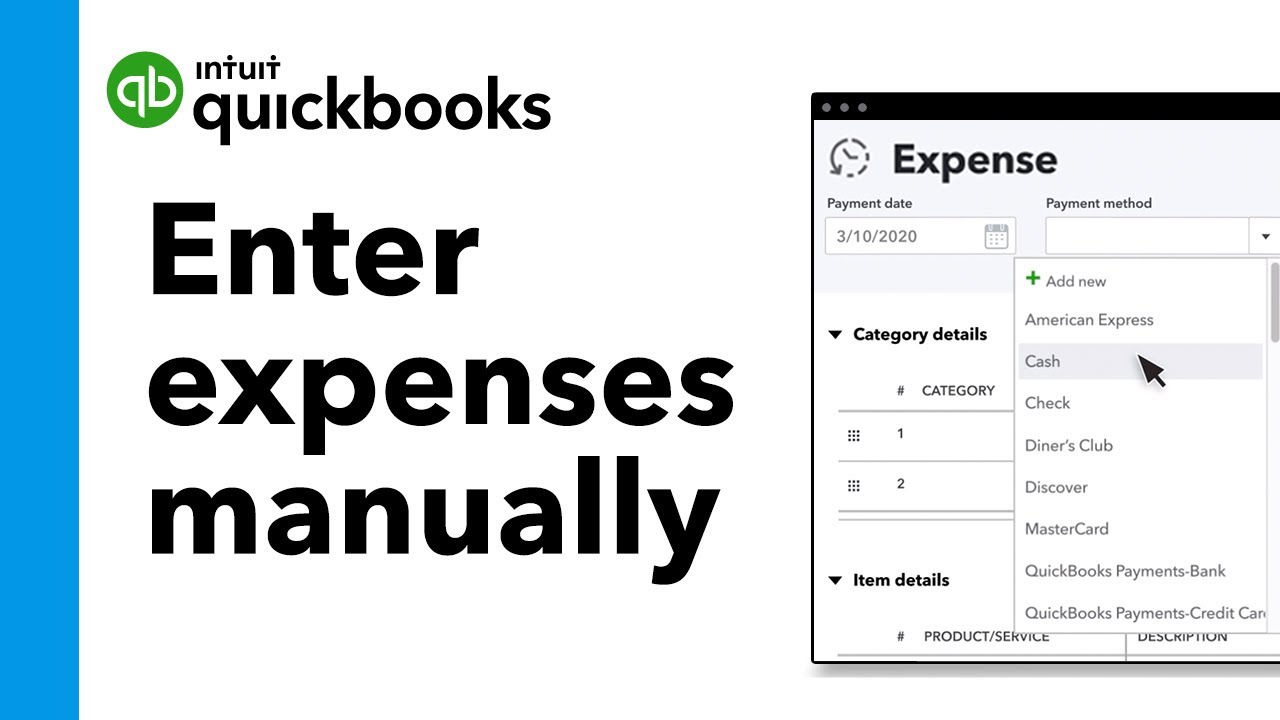 enter expesns in quick books for mac